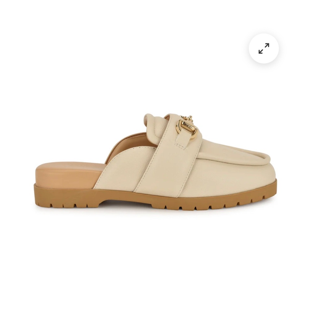 Nine West Kunne Loafer Mules in Ivory